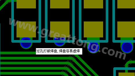 PCB設計案例分析：過孔破焊盤，造成SMT虛焊