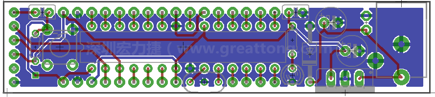 以上就是布線的所有步驟了。接下來就只剩下絲印（silk-screen）、建立Gerber檔跟drill檔和送去印刷電路板廠制作的步驟。