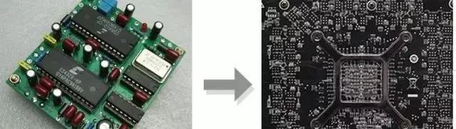 PCBA元器件由大變小，由稀疏到密集的變化趨勢